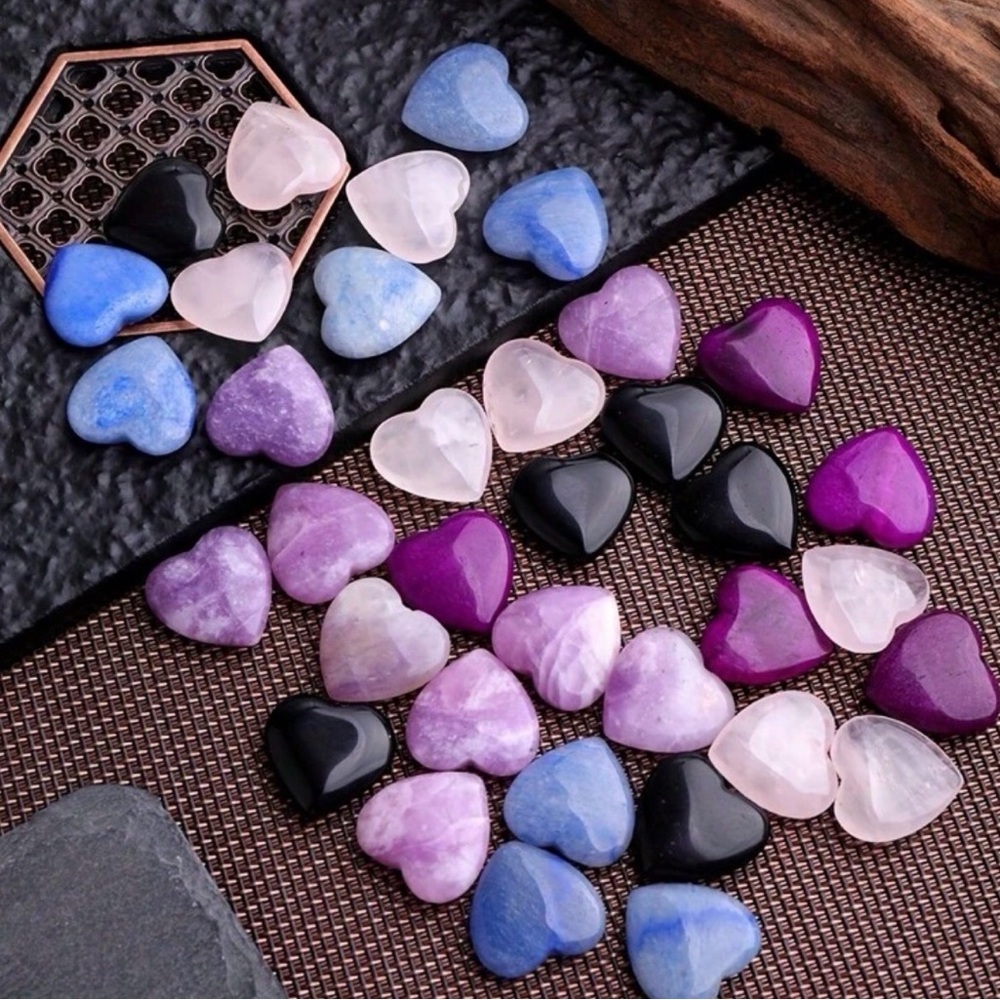 Heart-Shaped Multicolor Stone Jewelry Set